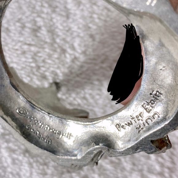 Vintage 90’s Seagull Pewter Silver Tone Christmas Theme Pillar Candle Ring Base - Picture 4 of 9